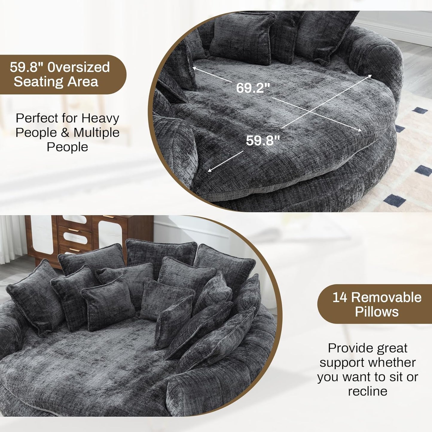 CloudLounge Oversized Round Chaise