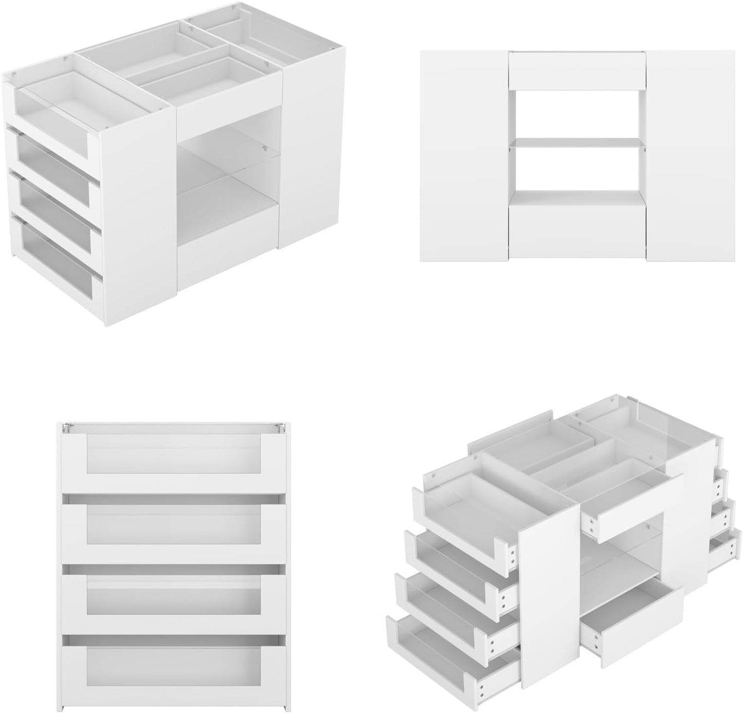 ClosetLux GlassTop Island Dresser