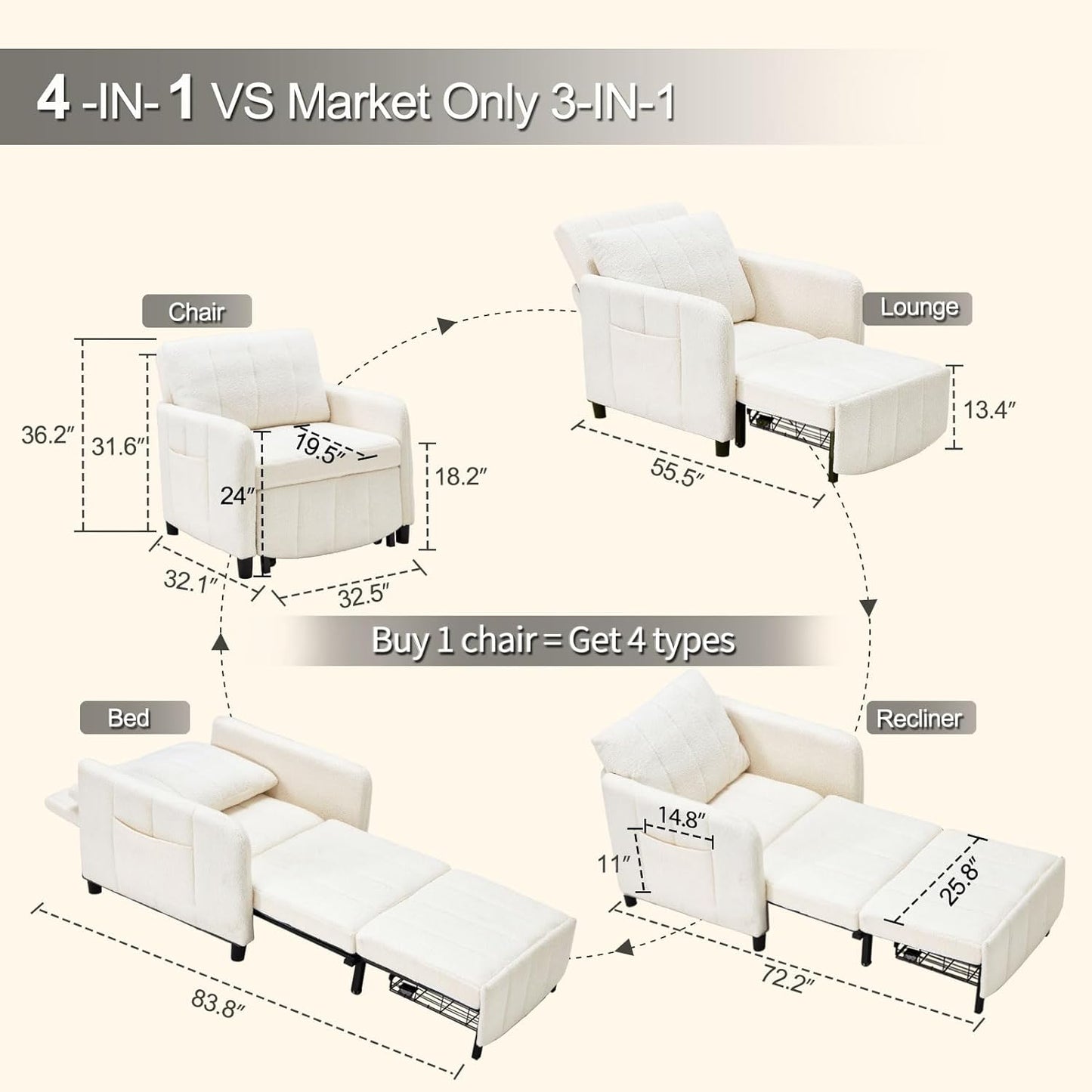 UrbanEase Convertible Bed Chair
