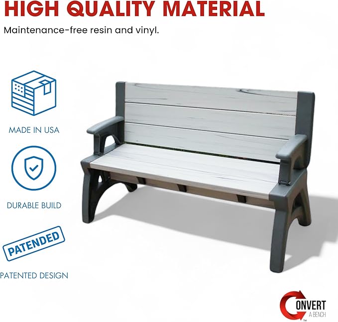 2-in-1 Outdoor Bench & Picnic Table