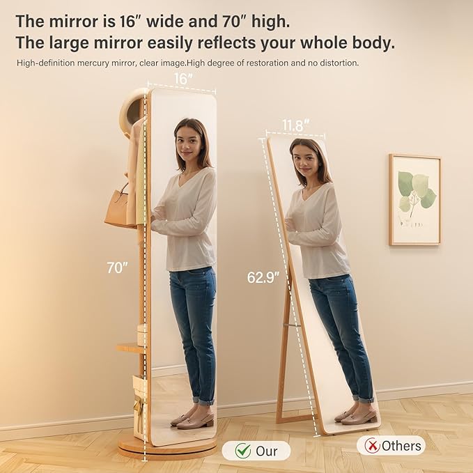 Reflect & Store Full-Length Mirror Rack