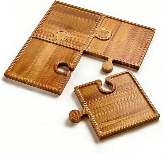 Puzzle Wooden Cutting Board with Handle