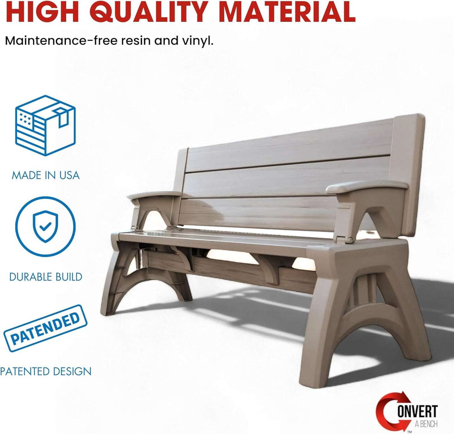 2-in-1 Outdoor Bench & Picnic Table