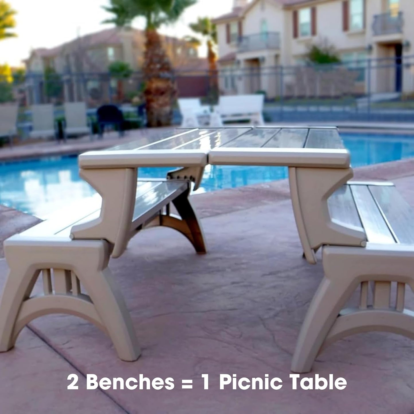 2-in-1 Outdoor Bench & Picnic Table