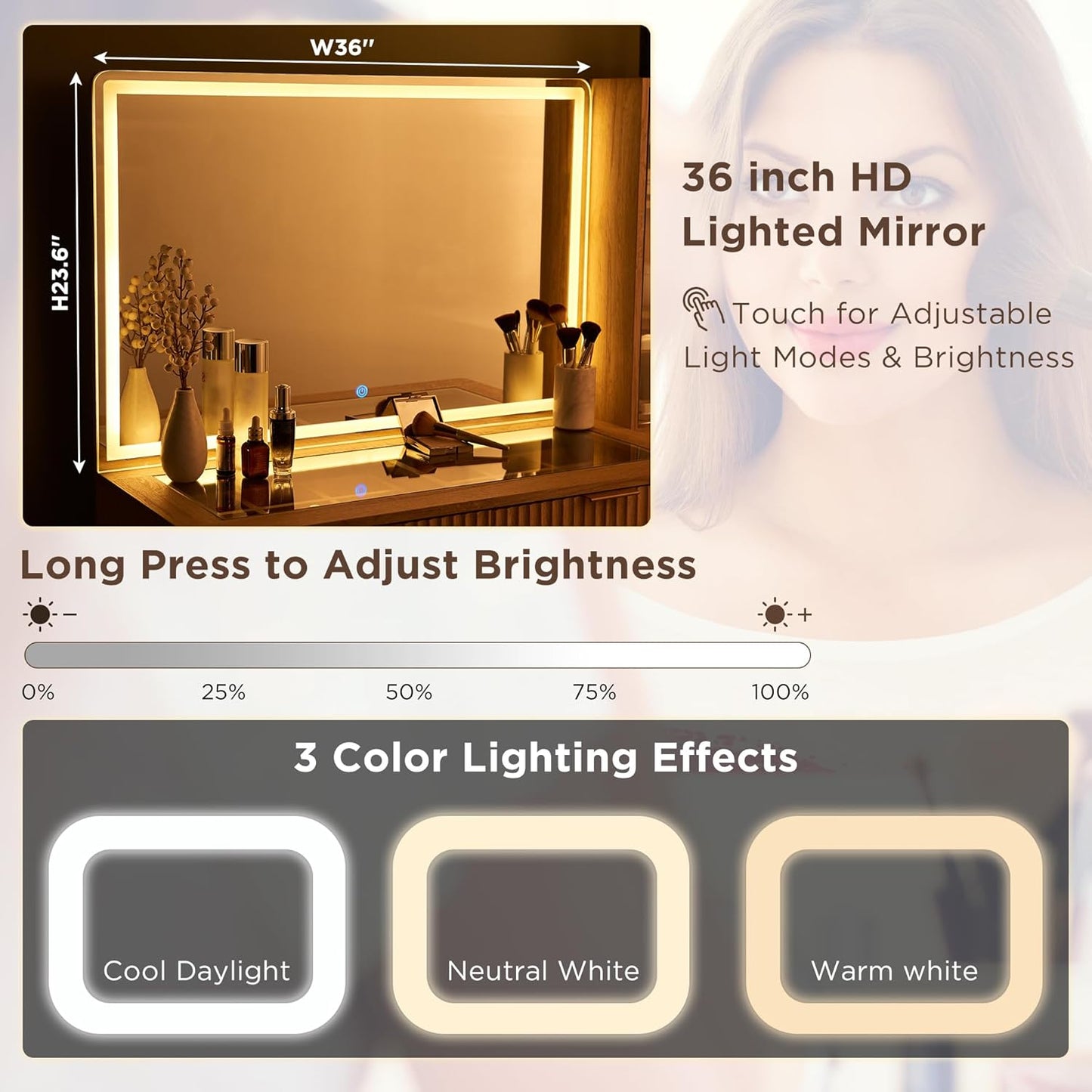 GlowNest Luxe Vanity Desk