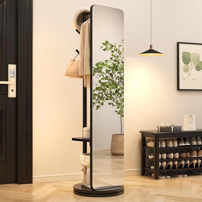Reflect & Store Full-Length Mirror Rack