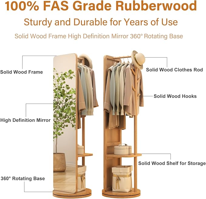 Reflect & Store Full-Length Mirror Rack