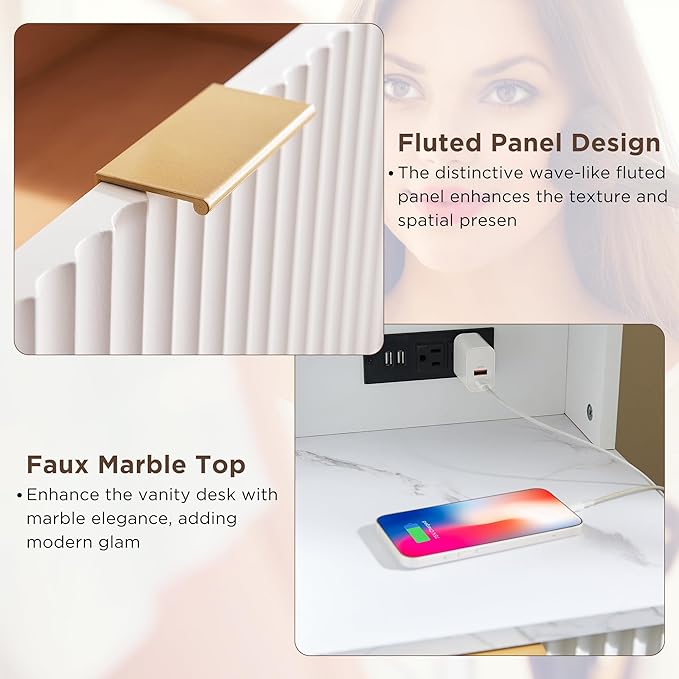 GlowNest Luxe Vanity Desk