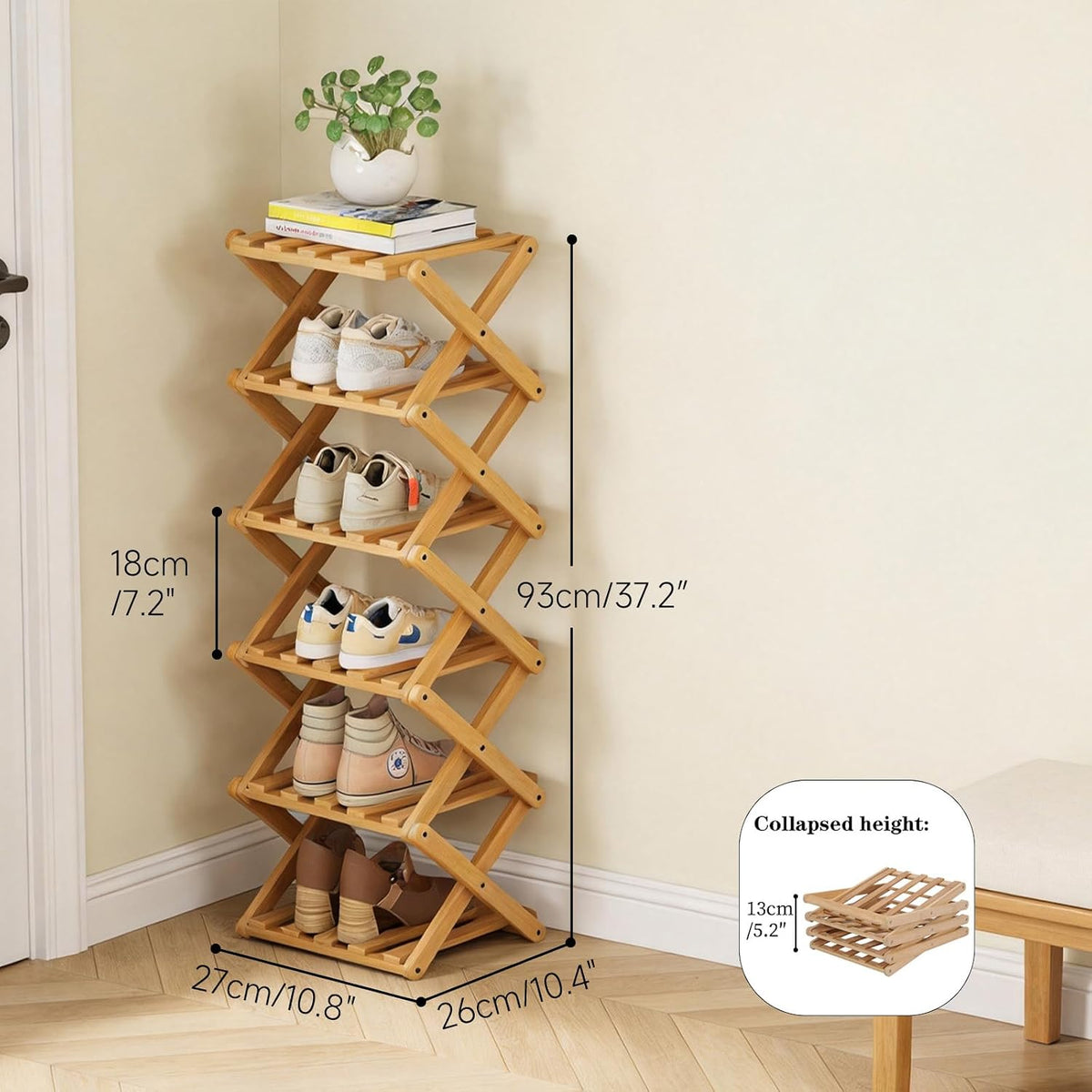 OakFold Shoe Rack