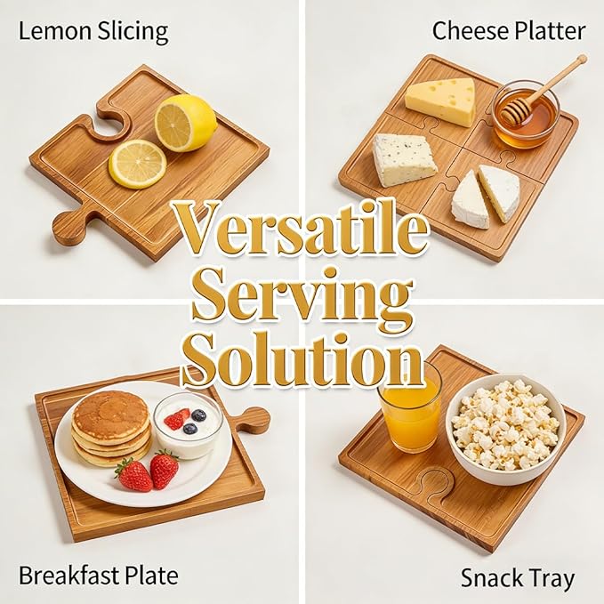 Puzzle Wooden Cutting Board with Handle