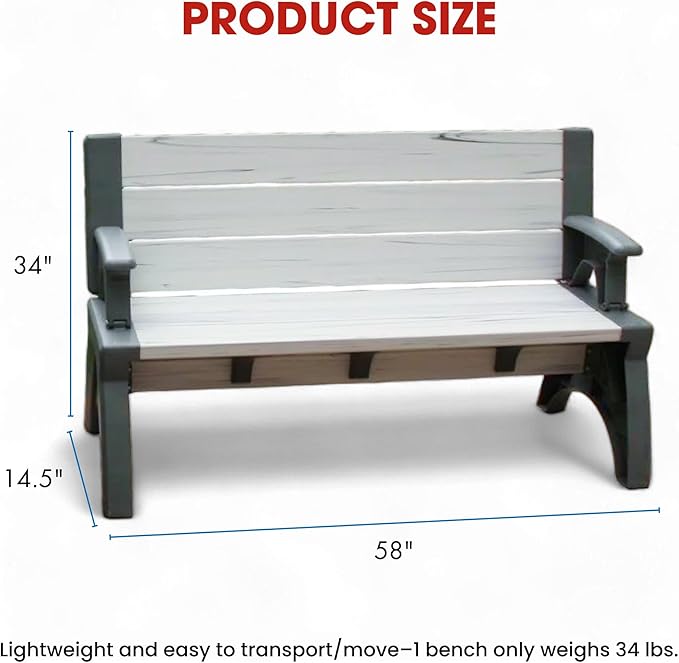 2-in-1 Outdoor Bench & Picnic Table