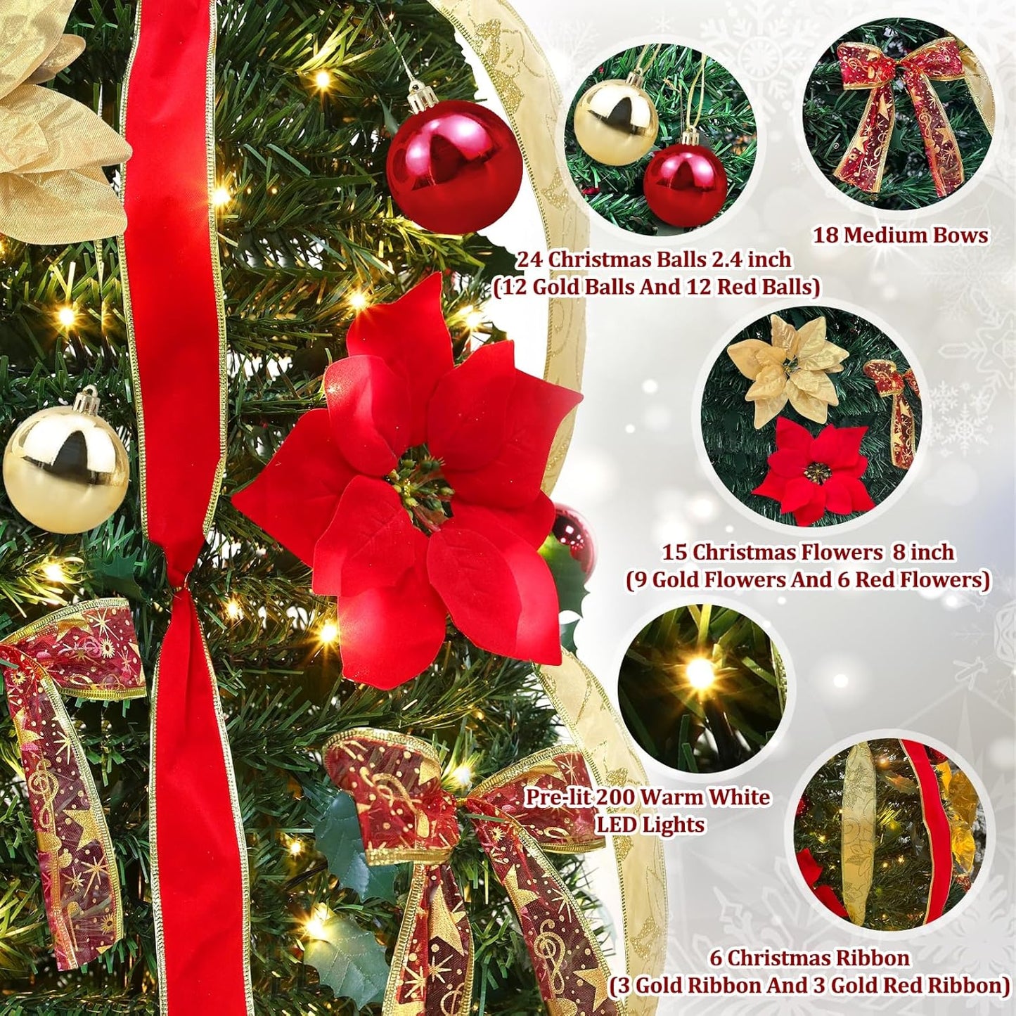 Red Ribbon Pop-Up Tree (6.5 ft)