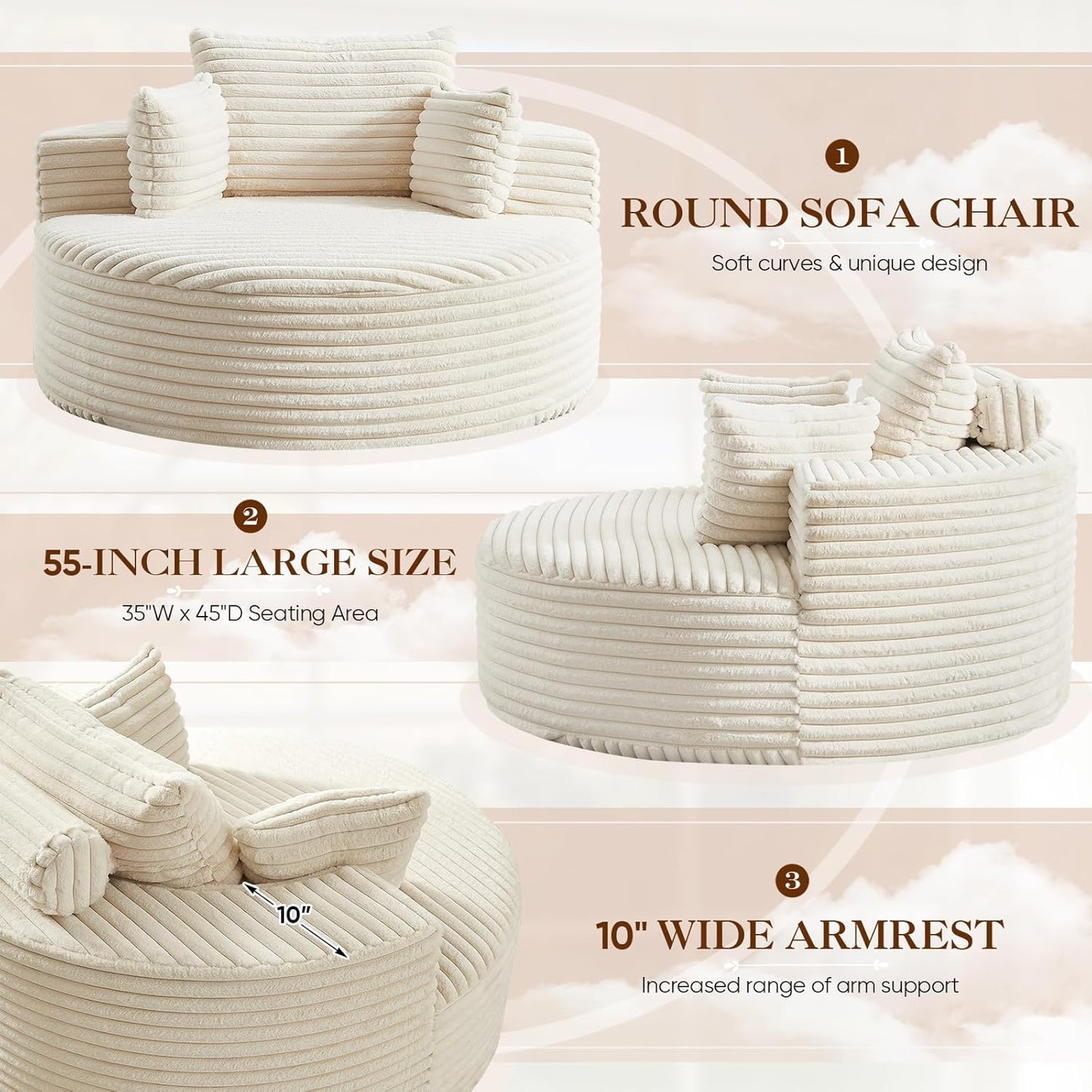 SOVA Oversized Round Chaise