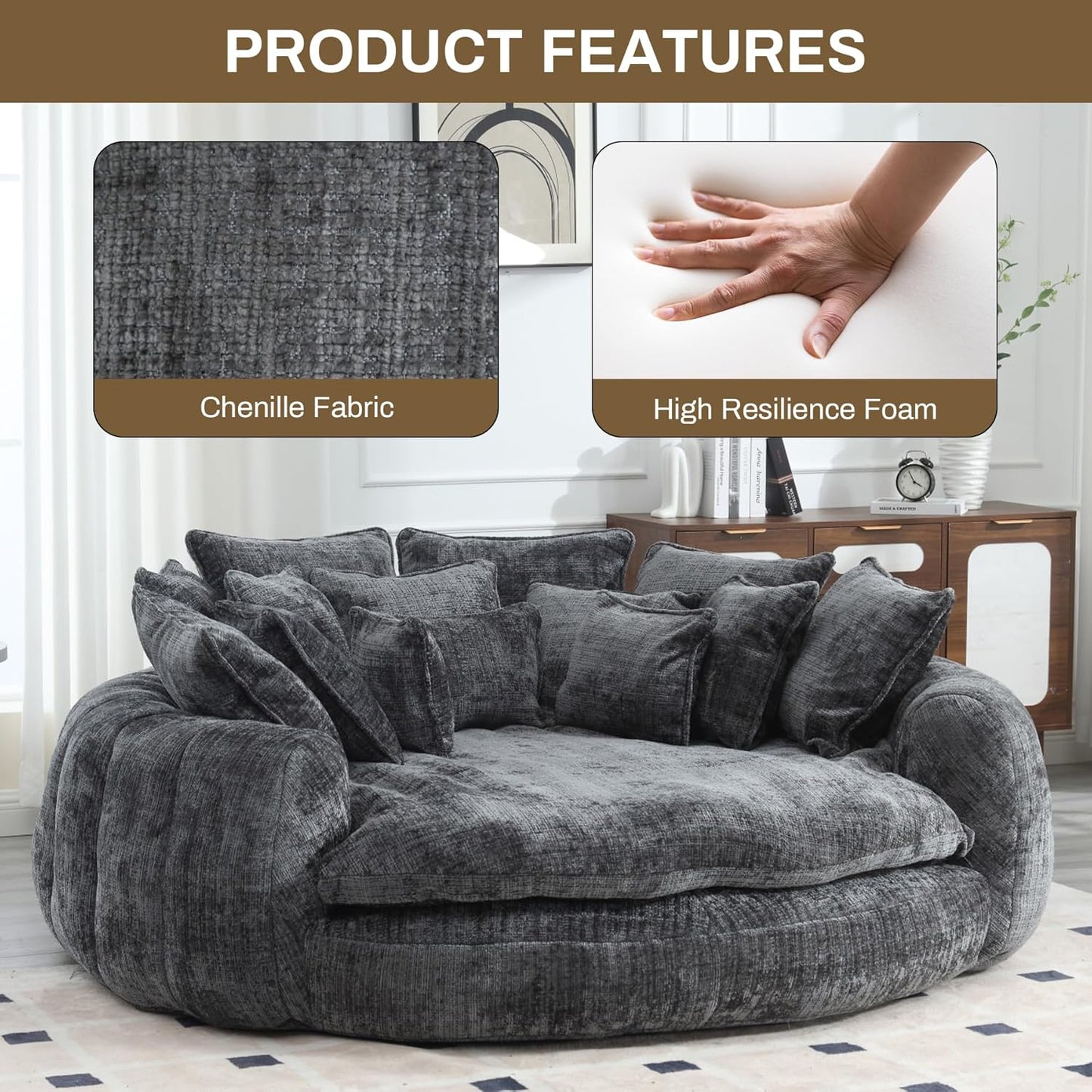 CloudLounge Oversized Round Chaise
