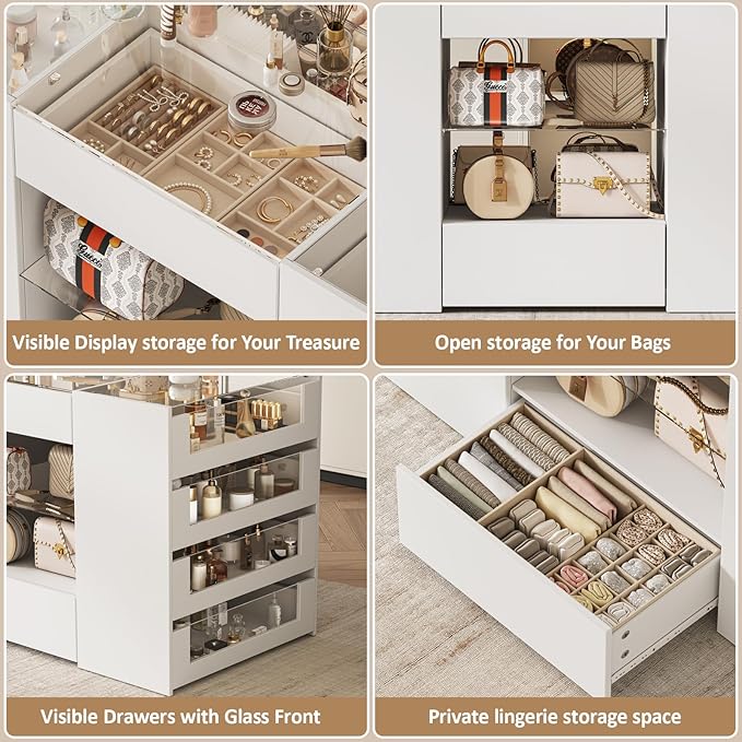 ClosetLux GlassTop Island Dresser
