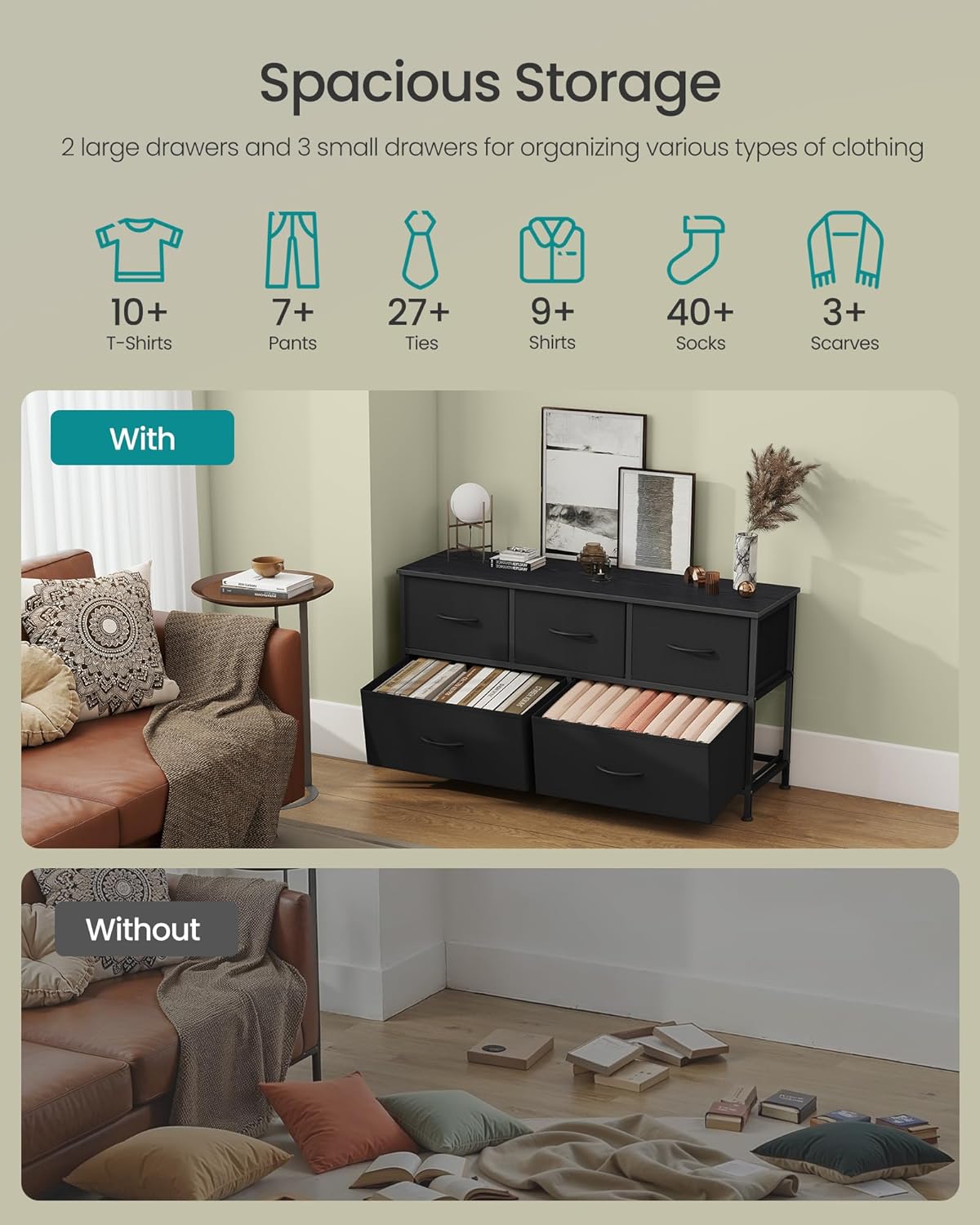 Moderna 5-Drawer Dresser