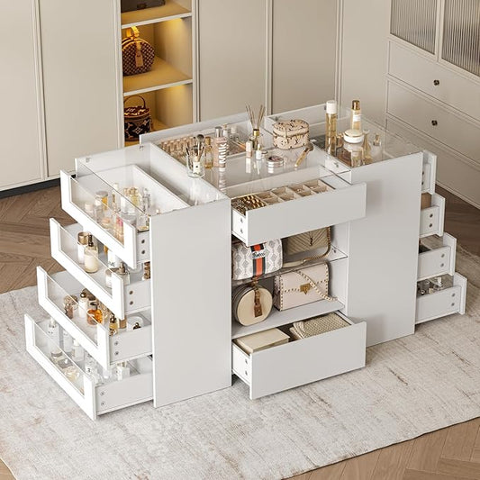 ClosetLux GlassTop Island Dresser