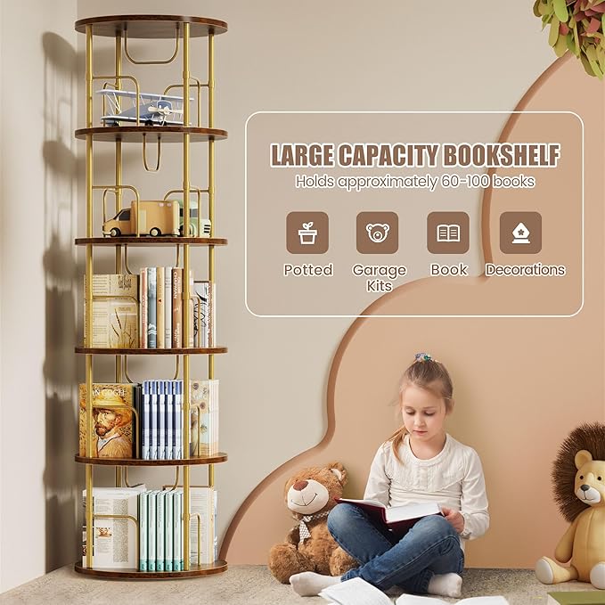 SpinShelf 360 Rotating Bookshelf