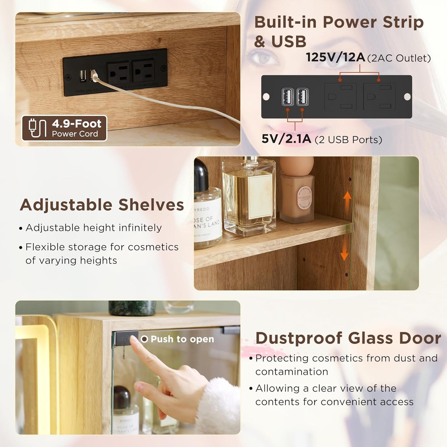 GlowNest Luxe Vanity Desk