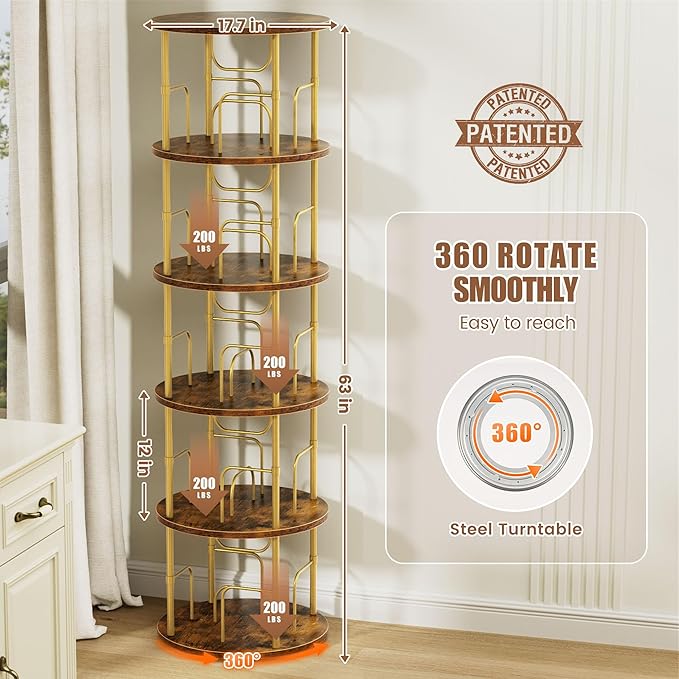 SpinShelf 360 Rotating Bookshelf