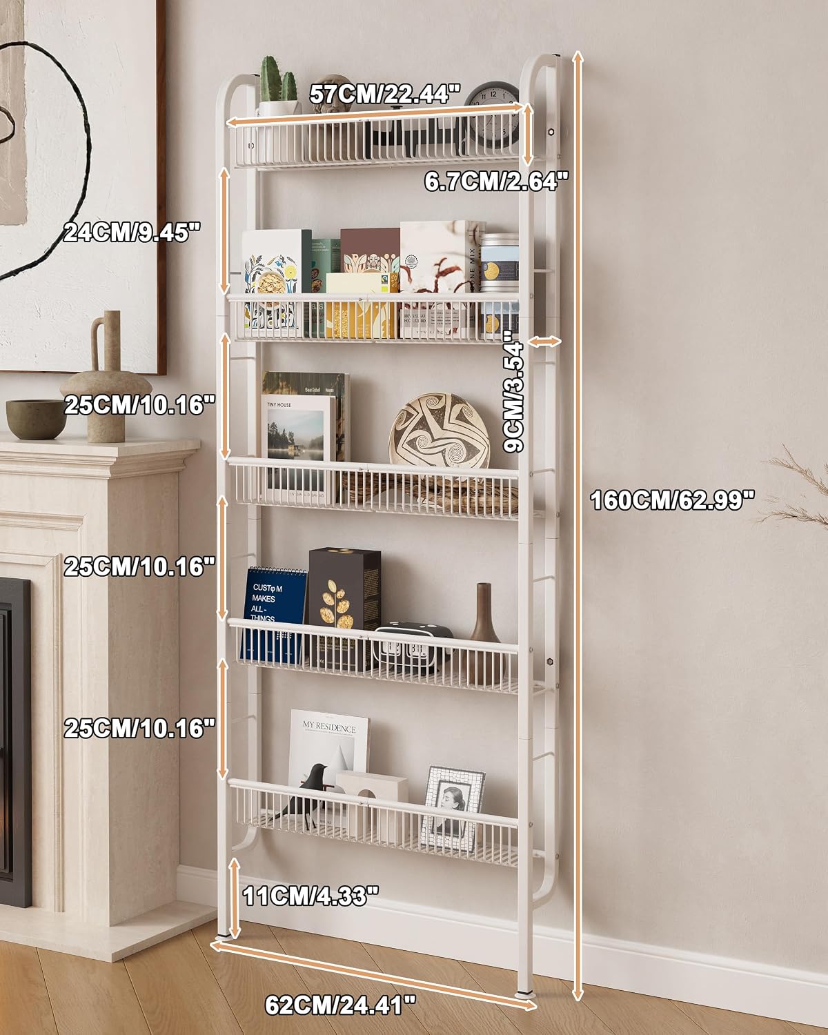 Slimora 5-Tier Door Storage Rack