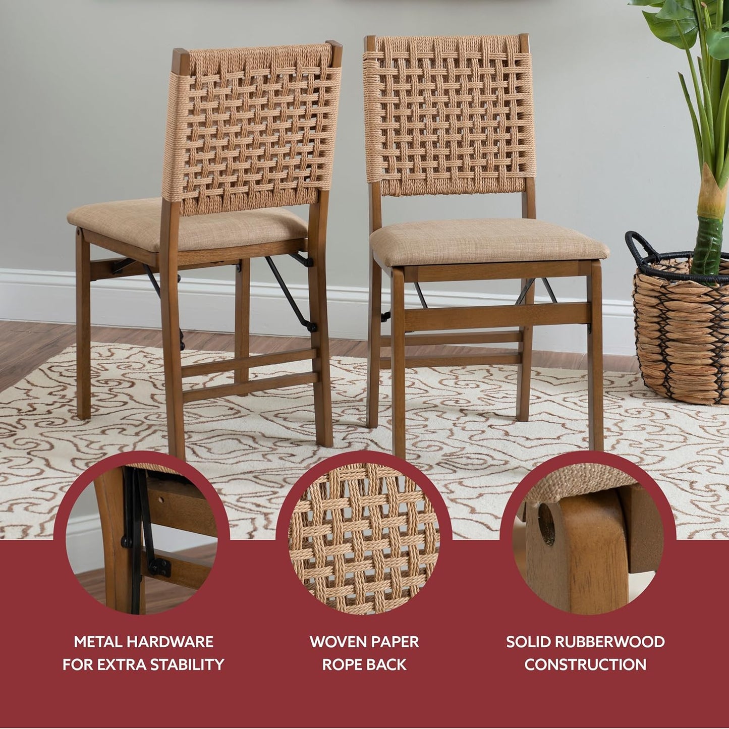 ScandiWeave Folding Chair Set