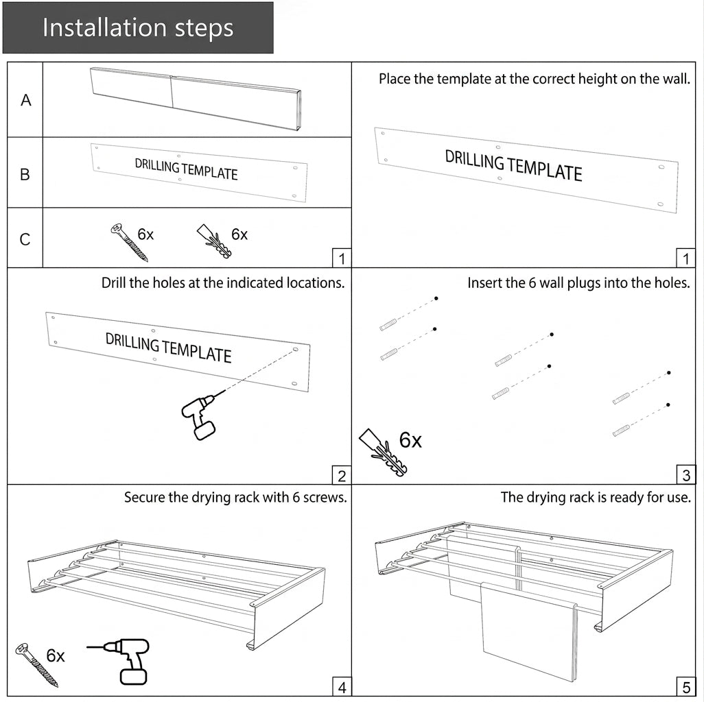 DryLoom Wall Drying Rack – 2 Pack