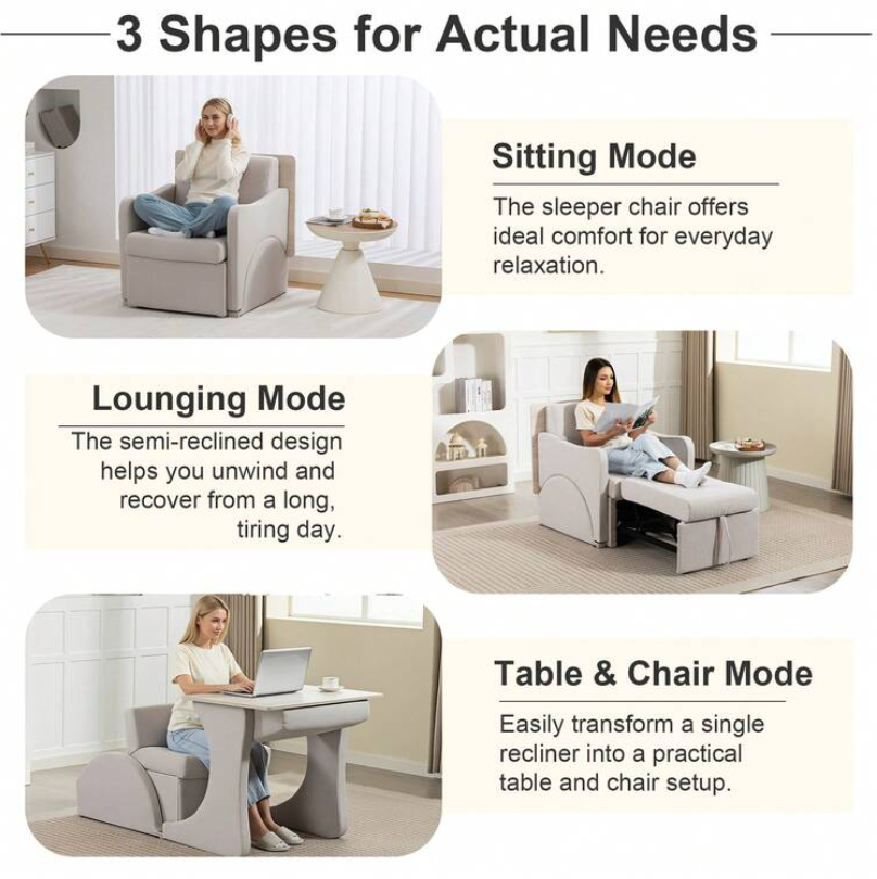 FlexiWork 3-in-1 Home Office Sofa Bed Chair